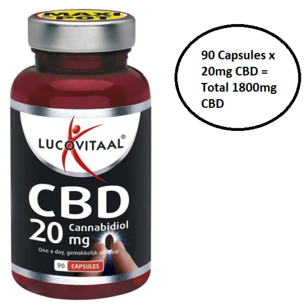 Lucovitaal CBD 20 mg x 90 Capsules (1800mg CBD)